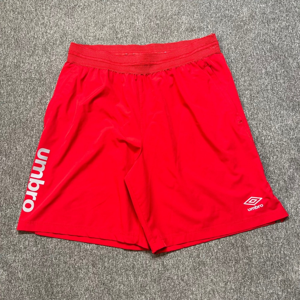 Umbro Mens‎ Red Athletic Soccer Training Shorts Large 000